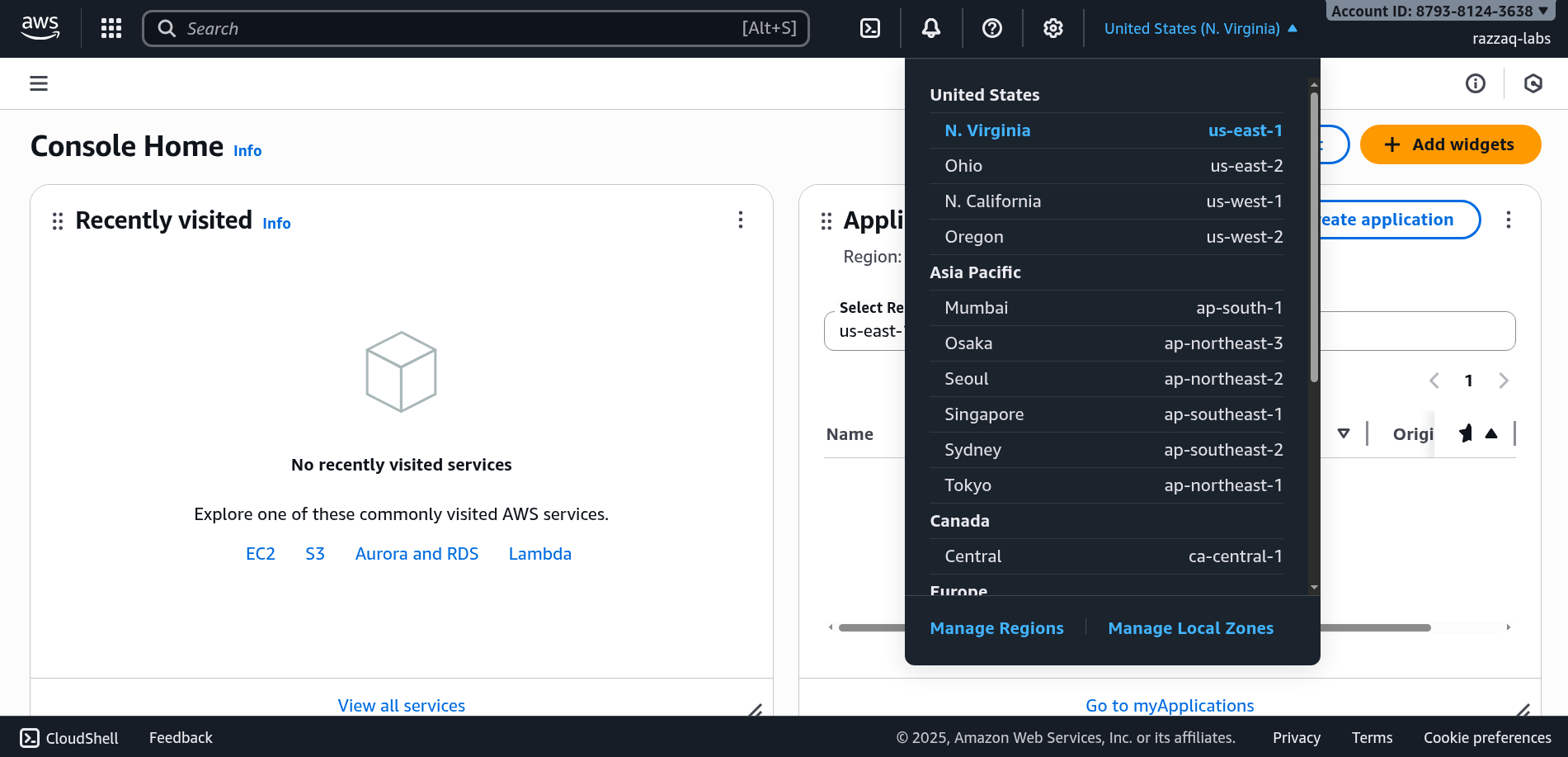 AWS Regions Selection